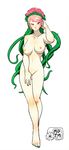  alruane breasts ch&acirc;teau_de_monster female flower green_nails hair invalid_tag model_sheet monster monster_girl my_pet_tentacle_monster nude pink_hair plant plant_girl red_eyes rose setina setina_(ch&acirc;teau_de_monster) tentacles vines 