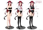  bare_legs bat_wings bespectacled black_footwear black_legwear black_leotard black_vest breasts bunnysuit chart check_translation cleavage collarbone collared_shirt dated demon_girl demon_tail full_body garter_straps glasses hand_on_own_elbow high_heels highleg highleg_leotard koakuma kunai legs leotard long_hair long_sleeves looking_at_viewer medium_breasts multiple_views neck necktie no_pants nyuu_(manekin-eko) partially_translated pointy_ears red_eyes red_hair shirt shoes simple_background standing succubus tail thighhighs thighs touhou translation_request very_long_hair vest weapon white_background wings wrist_cuffs 