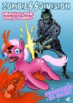  2011 blood curtsibling d: death drama equine gore grotesque grotesque_death gun guts hair helmet horse human humanoid mammal my_little_pony nazi open_mouth pink_hair pony ranged_weapon ss submachine_gun text undead uniform weapon zombie 