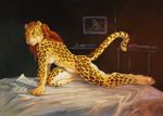  2015 anthro breasts feline female fur leopard mammal nude pinup pose raised_tail scale_(artist) smile solo 