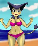  animal_humanoid beach bikini blush boat breasts cat cat_humanoid clothing cloud delcatty feline female humanoid iguanasarecool invalid_tag mammal nintendo outside pok&eacute;mon sand sea seaside standing swimsuit vehicle video_games water 