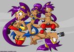  blush breasts color cum cum_in_mouth cum_inside dahs dark_skin fellatio female hair irrumatio long_hair male male/female neck_bulge nipples oral penetration pointy_ears pubes purple_hair pussy sex shantae shantae_(character) titfuck vaginal vaginal_penetration 