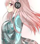  blush breasts commentary_request headphones isshiki_(ffmania7) large_breasts long_hair looking_at_viewer nitroplus pink_eyes pink_hair sketch smile solo super_sonico 