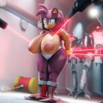 2d amy_rose anthro big_breasts big_butt breasts butt clothed clothing female hammer kidnapping machine robot sega solo sonic_the_hedgehog_(series) surrounded tools topless vulkyasha