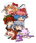  :d :o =_= bad_id bad_pixiv_id bat_wings blonde_hair blue_hair blush_stickers braid chibi dogpile fang flandre_scarlet hat head_wings hong_meiling human_tower izayoi_sakuya koakuma long_hair maid maid_headdress multiple_girls necktie no_nose opagi open_mouth patchouli_knowledge purple_hair red_hair remilia_scarlet short_hair silver_hair smile stacking tears the_embodiment_of_scarlet_devil touhou twin_braids wings 