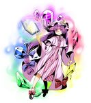  book crescent crystal hat kumadano long_hair magic_circle md5_mismatch patchouli_knowledge purple_eyes purple_hair solo touhou 