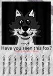 ambiguous_gender anthro black_nose canid canine creepy demonic english_text feral fox fur headshot_portrait looking_at_viewer lost low_res mammal meme monochrome paper portrait poster poster_template red_fox red_text rolf.wolfox_(artist) scotch_tape smile solo teeth text true_fox