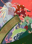  2girls bad_id bad_pixiv_id ex-keine fujiwara_no_mokou highres horns kamishirasawa_keine moon multiple_girls scroll touhou 