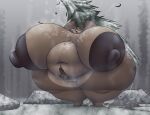 2023 absurd_res anthro areola bear belly big_areola big_belly big_breasts big_butt biped body_hair breasts butt digital_media_(artwork) female happy_trail hi_res huge_areola huge_belly huge_breasts huge_butt huge_thighs hyper hyper_areola hyper_breasts hyper_butt hyper_hips hyper_nipples hyper_thighs mammal navel nipples overweight overweight_anthro overweight_female plant simple_background solo thenameisradio thick_thighs tree wide_hips