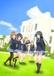  akiyama_mio black_eyes black_hair blonde_hair blue_eyes brown_eyes brown_hair building hirasawa_yui hug k-on! kisaragi_miyu kotobuki_tsumugi long_hair multiple_girls nakano_azusa pantyhose scenery school_uniform short_hair tainaka_ritsu twintails 