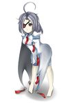  ahoge bad_anatomy blazblue braid eyepatch long_hair nu-13 red_eyes silver_hair solo 