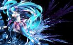  aqua_eyes aqua_hair bare_shoulders character_name detached_sleeves elbow_gloves fingerless_gloves gloves hatsune_miku hatsune_miku_(append) highres hiiragi_ryou long_hair navel necktie solo toeless_legwear twintails very_long_hair vocaloid vocaloid_append wallpaper 