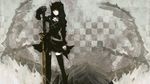  black_rock_shooter dragon_slayer sword weapon yellow_eyes 