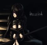  barefoot black_hair cape demon's_souls maiden_in_black makie_fujiyuki short_hair solo souls_(from_software) 