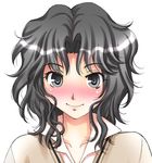  amagami black_hair blush hyoujun_mai messy_hair open_collar short_hair smile solo tanamachi_kaoru upper_body 