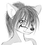  alpha_channel ambiguous_gender anthro by-sa canine creative_commons edit facial_markings fox greyscale hair headshot_portrait jade_nyomi license_info looking_at_viewer mammal markings monochrome nude portrait short_hair simple_background smile solo transparent_background yamavu 