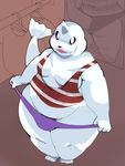  anthro anthrofied brown_eyes bulge chubby closet clothed clothing dewgong dressing_room inside male mirror nintendo overweight penis pok&eacute;mon shamelesss solo thong tongue tongue_out video_games wide_hips 