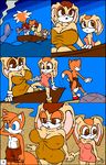  anthro big_breasts breasts canine cleavage clothed clothing comic cream_the_rabbit female fox lagomorph male mammal miles_prower pussy rabbit sonic_(series) terrenski vanilla_the_rabbit 