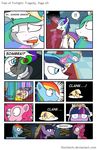  2015 blood blue_eyes blue_fur changeling comic crown donzatch drop english_text equine friendship_is_magic fur grey_fur hair horn horse king_sombra_(mlp) magic mammal melee_weapon multicolored_hair my_little_pony pegasus pink_fur pinkie_pie_(mlp) pony princess princess_celestia_(mlp) purple_eyes purple_fur purple_hair rainbow_blood rainbow_dash_(mlp) rainbow_hair red_eyes royalty shining_armor_(mlp) stairs sword text twilight_sparkle_(mlp) unicorn weapon white_fur winged_unicorn wings 