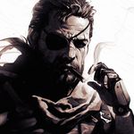  beard cigar eyepatch facial_hair ilya_kuvshinov male_focus mechanical_arm metal_gear_(series) metal_gear_solid_v smoke smoking solo upper_body venom_snake white_background 