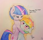  2015 blush captainpudgemuffin duo english_text equine female feral friendship_is_magic horn mammal my_little_pony pegasus rainbow_dash_(mlp) smile text twilight_sparkle_(mlp) winged_unicorn wings 