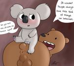  2015 anthro balls bear blush butt digital_media_(artwork) english_text fur grizzly_(character) grizzly_bear male mammal nude om_nom_nom penis smile text we_bare_bears zekromlover 
