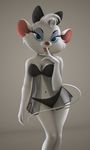  anthro babydoll bow clothing disney eyelashes eyeshadow lingerie lipstick looking_at_viewer makeup miss_kitty_mouse miss_kitty_mouse_(artist) panties ribbons the_great_mouse_detective underwear wide_hips 