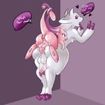  against_wall anal anal_penetration backsack balls big_butt blue_eyes butt cum cum_in_ass cum_inside eyelashes furry_only girly huge_butt humanoid humanoid_penis incest legendary_pok&eacute;mon looking_pleasured male male/male manjeezubermitch mega_evolution mega_mewtwo mega_mewtwo_y mew mewtwo nintendo nude penetration penis pok&eacute;mon rear_view sex size_difference small_dom_big_sub smile thick_thighs tongue tongue_out video_games 