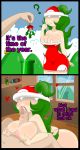  1girl breasts cleavage cum dodo-bot green_hair large_breasts mario_(series) nintendo piranha_plant super_mario_bros. 