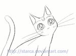  animated animated_gif bishoujo_senshi_sailor_moon cat crescent deviantart_username double_bun earrings facial_mark forehead_mark greyscale jewelry lineart lowres luna_(sailor_moon) monochrome simple_background solo starca transformation watermark web_address whiskers 