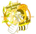  1boy character_name male_focus one_piece simple_background slingshot solo usopp weapon 