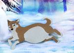  aleu balto_(film) belly big_belly black_kitty canine dog female mammal outside paws pregnant snow solo 