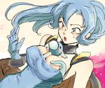  :o bangs bare_shoulders between_breasts blue_gloves blue_hair blush breasts cape dratini gen_1_pokemon gloves hair_between_eyes ibuki_(pokemon) large_breasts long_hair looking_down open_mouth pokemon pokemon_(creature) pokemon_(game) pokemon_hgss ponytail sakakibara-rem surprised upper_body white_eyes 