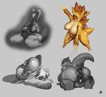  2015 all_fours angry antennae anthro anus areola belly bent_over big_breasts big_butt blush breasts brown_skin butt claws cum cum_on_penis cum_on_pussy cum_string disembodied_penis dragon female froslass gaping gaping_anus gaping_pussy goodra grey_background group hand_on_breast hand_on_butt humanoid humanoid_penis kangaskhan looking_back male mammal monochrome nintendo nipples nude obese oneobese open_mouth orange_skin orgasm overweight penis pok&eacute;mon pok&eacute;morph pose pussy pussy_ejaculation pussy_juice raised_tail sandslash scalie simple_background spikes thought_bubble tongue tongue_out video_games watch white_skin 