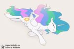  2015 absurd_res bri-sta cutie_mark equine eyes_closed female friendship_is_magic fur hair hi_res horn long_hair mammal multicolored_hair my_little_pony princess_celestia_(mlp) sleeping solo white_fur winged_unicorn wings wodahseht 