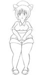  anthro cat chub chubby clothing cosplay costume cute feline h-e-h hannerr legwear mammal mature_female mother nurse overweight parent pussy sketch thigh_highs unfinished 