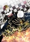  beatrice blonde_hair blue_eyes bow bug butterfly checkered checkered_background choker dress flower hair_flower hair_ornament highres insect rose smile sofy solo umineko_no_naku_koro_ni wide_sleeves 