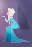  absurdres blonde_hair blue_eyes braid david_gilson elsa_(frozen) frozen_(disney) hair_over_shoulder highres long_hair magic single_braid sitting smile solo 