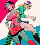  1girl blonde_hair cream_starter_(stand) diego_brando gloves hat hot_pants_(sbr) jojo_no_kimyou_na_bouken pantyhose pink_eyes pink_hair scary_monsters_(stand) stand_(jojo) steel_ball_run tail yyy246 