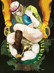  blonde_hair diego_brando gloves green_shirt hat hertz_(tsuquart) jojo_no_kimyou_na_bouken male_focus scary_monsters_(stand) shirt solo stand_(jojo) steel_ball_run tail the_world 