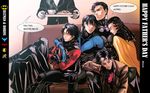  alfred_pennyworth batman batman_(series) bruce_wayne butler couch damian_wayne dick_grayson english father's_day jason_todd mask mask_removed multiple_boys nightwing red_robin redemption13 robin_(dc) sitting sleeping standing superhero tim_drake tray 