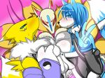  blue_eyes breasts digimon furry huge_breasts krystal kyuubi multiple_tails purple_eyes red_hair renamon star_fox youkai_watch youkai_watch_2 