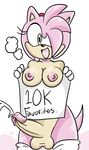  amy_rose balls breasts cum dickgirl green_eyes intersex open_mouth penis perverted_bunny sign sonic_(series) 
