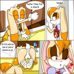  &lt;3 butt clothing cream_the_rabbit dialogue female footwear gloves perverted_bunny presenting presenting_hindquarters shirt_cuffs shoes sonic_(series) vanilla_the_rabbit 