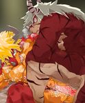  anal buddyfight dragon drum&#039;s_father drum_(buddyfight) erection incest male male/male muscular orgasm panting ゆっけ_(artist) 