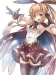  bad_id bad_twitter_id black_gloves black_legwear brown_hair cape clarisse_(granblue_fantasy) gloves granblue_fantasy long_hair miniskirt ponytail skirt sleeveless solo thighhighs tokoi zettai_ryouiki 