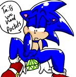  anal anal_penetration balls blush clothing emerald footwear gloves humor penetration penis perverted_bunny shoes solo sonic_(series) sonic_the_hedgehog uncut 