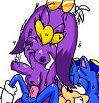  anal anal_penetration avian balls bird breasts clothing dickgirl footwear green_eyes intersex penetration penis perverted_bunny sonic_(series) sonic_riders sonic_the_hedgehog sweat uncut wave_the_swallow 