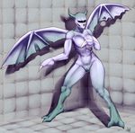  aogami athletic breasts claws clitoris demon demon_wings female fit horns large_breasts marukka monster_girl nude padded_room padded_walls pussy rule34 solo thrill_kill uncensored wings 