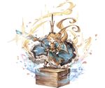  &gt;:( armor armored_boots armored_dress blonde_hair blue_dress blue_eyes boots box breastplate charlotta_fenia crown dress frilled_dress frills frown full_body gauntlets granblue_fantasy height_conscious holding holding_sword holding_weapon long_hair looking_at_viewer minaba_hideo official_art on_box pointy_ears puffy_short_sleeves puffy_sleeves shield short_sleeves solo standing standing_on_object sword transparent_background v-shaped_eyebrows very_long_hair weapon wooden_box 